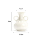 Axyaa Retro Teapot Ceramic Vase Double-eared Flowerpot Home Decoration