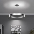 Nordic Circle Aluminum Chandelier Luminous Cream Style for Living Room Bedroom by Axyaa