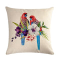 Retro Parrot Oil Painting Pillow Cover for Home Decor by Axyaa