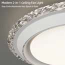 Axyaa Ceiling Fan with Hidden Blade, Remote Control, LED Lights - Home Decoration
