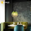 Axyaa Nordic Glass Bubble Pendant Light - Retro Industrial E27 Lamp for Home, Kitchen, Cafe