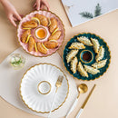 Axya Ceramic Round Snack Plate Set with Dip Dish - Phnom Penh Porcelain Tableware