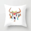 Axyaa White Feather Pillowcase Blue Polyester Cushion Cover for Home Decor