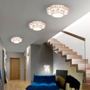 Axyaa Crystal Flower Gold Ceiling Chandelier for Kitchen, Aisle, Corridor - Modern LED Light