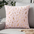 Axyaa Bronzing Golden Feather Style Plush Pillowcase for Festive Home Decor