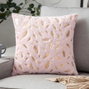 Axyaa Bronzing Golden Feather Style Plush Pillowcase for Festive Home Decor