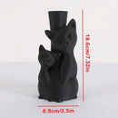 Axyaa Bohemian Cat Vase - Black Cylindrical Home Decor for Flowers