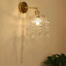 Axyaa Art Deco LED Wall Lamp with Pull Switch, Nordic Bedside Reading Lighting