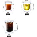 Axyaa Double Wall Glass Coffee Cup Handle Drinkware High Borosilicate Heat-resistant