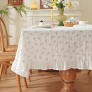 Axyaa Pastoral Fresh Green Plants Flowers Printed Table Cloth