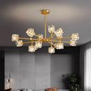 Axyaa Crystal Chandelier - Luxury Living Room & Dining Room Ceiling Light