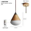 Axyaa Walnut Wood LED Pendant Lamp for Dining Room and Living Room