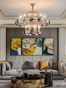 Axyaa Crystal Chandelier: European Luxury Lighting Fixture for Living Room and Restaurant