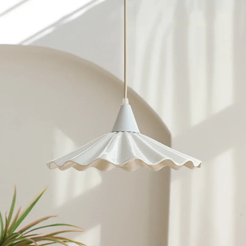Axyaa White Ceramic LED Pendant Chandelier for Home Decor