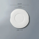 Axyaa White Bead Ceramic Plate - Steak, Pasta, Dessert, Molecular Cuisine Tableware