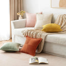 Axyaa Corduroy Throw Pillow Cover 45x45cm Splicing Design for Home Décor
