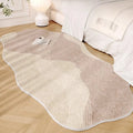 Axyaa Plush Cream Style Bedroom Rug: Irregular Shapes, Thick, Fluffy, Soft, Lounge Mat