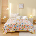 Axyaa Rosebud Floral Throw Blanket for Girls Women, Cozy Soft Flower Print Couch Decor
