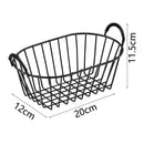 Axyaa Iron Storage Basket with Handle & Desk Organizer for Snacks, Cosmetics - Large Capacity
