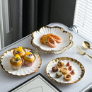 Axyaa Light Luxury Ceramic Dinner Plate for Steaks, Noodles, Fruits, and Dim Sum