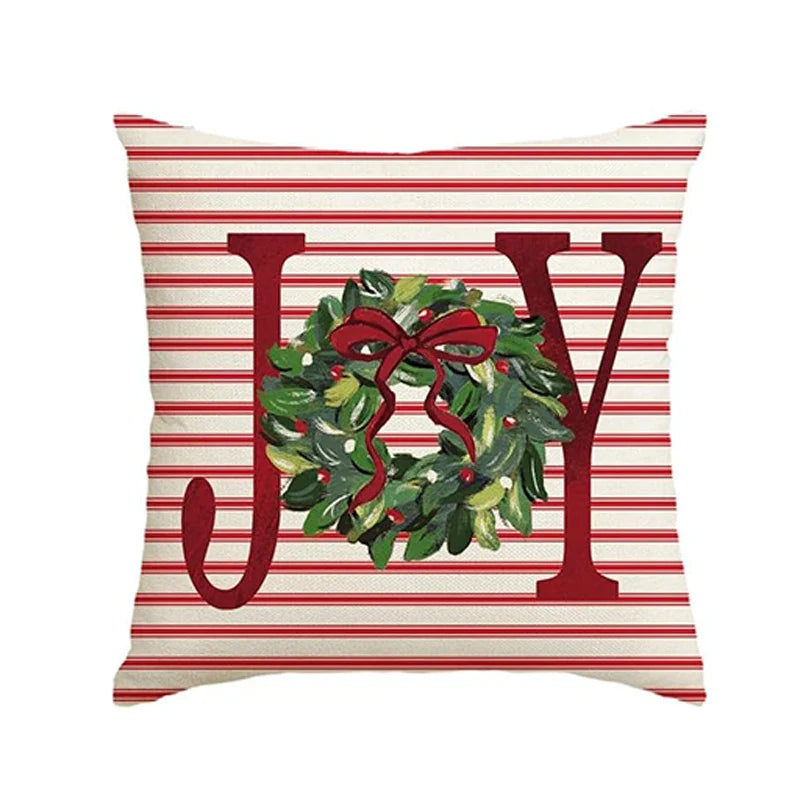 Axyaa Christmas Joy Snow Holiday Pillow Cover for Sofa Couch