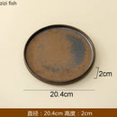 Axyaa Rust Glazed Ceramic Flat Steak Sushi Dessert Restaurant Plates