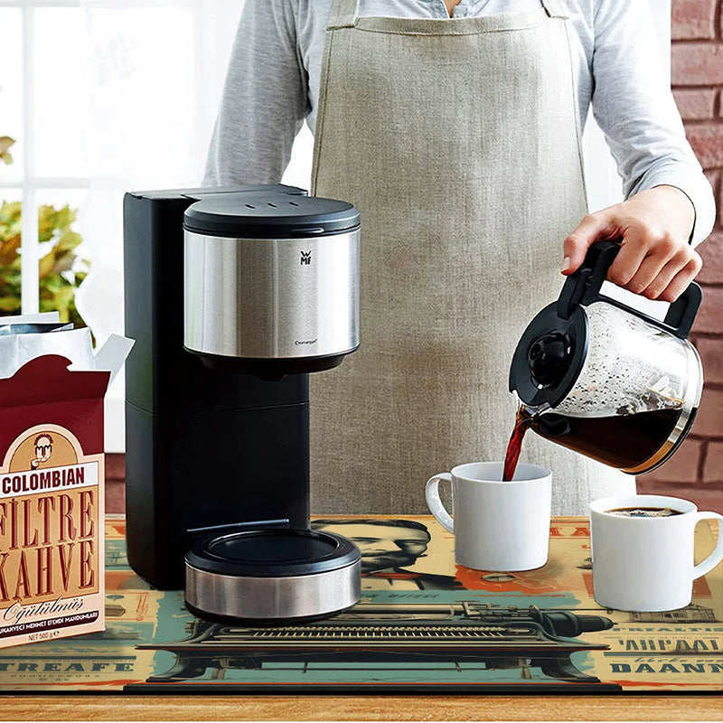 Axyaa Square Coffee Table Drain Pad - Absorbent & Anti-Slip Kitchen Mat