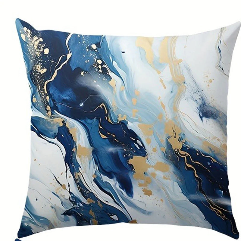 Blue Marble Texture Pillowcase: Axyaa Nordic Style Sofa Cushion Cover