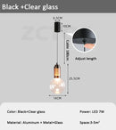 Axyaa Glass Bulb Pendant Light: Minimalist LED Chandelier for Dining, Bedroom, Kitchen