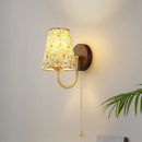 Axyaa Flower Cloth Wall Lamp for Bedroom Girls, Home Decor LED Stair Light Art