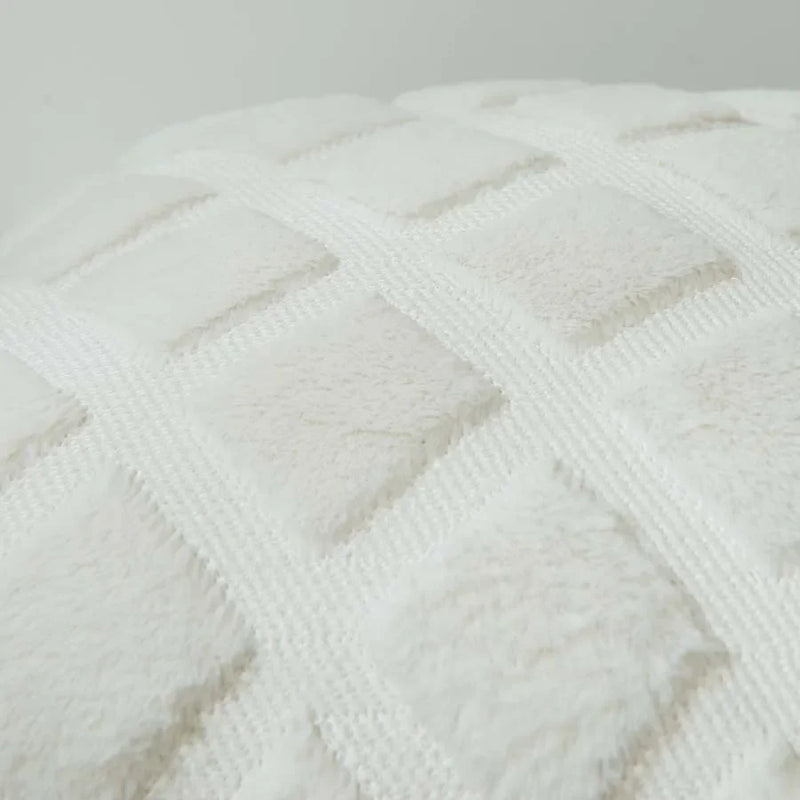 Axyaa Soft Plush White Pillow Covers for Living Room Sofa, Various Sizes