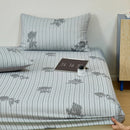 Axyaa Cotton Fitted Sheet, Fashion Stripe Design, Skin-Friendly, 180*200*30cm