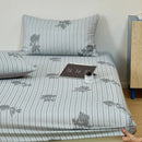 Axyaa Cotton Fitted Sheet, Fashion Stripe Bed Linens, Skin-Friendly, 180*200*30cm