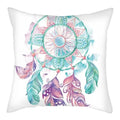 Axyaa Peacock Feather Polyester Cushion Covers - Leaf Printed Decorative Pillow Cases
