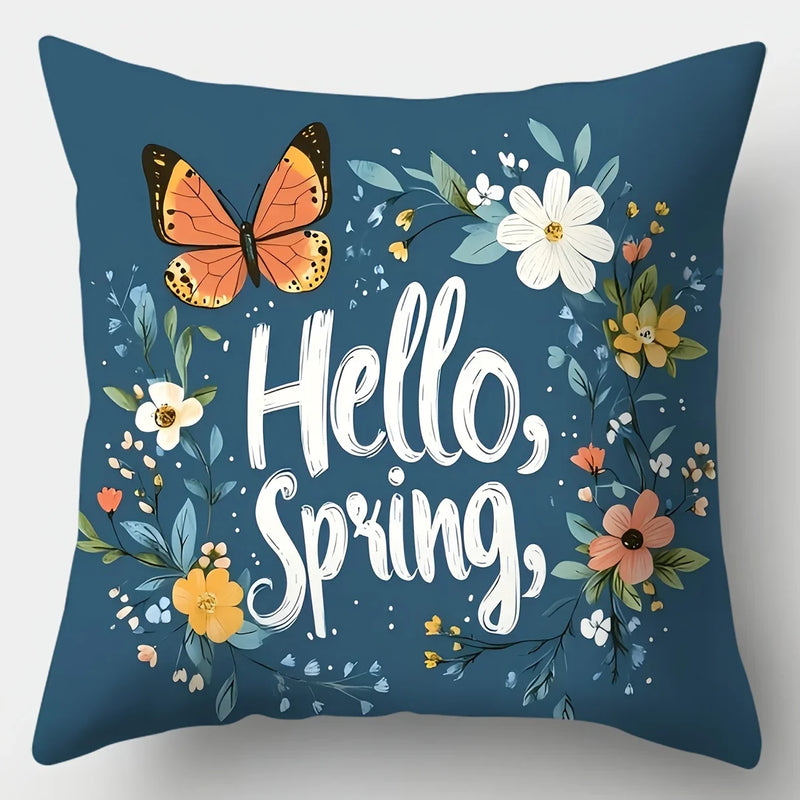 Axyaa Butterfly & Flower Wreath Pillowcase Set - 4pcs, 17.7" x 17.7"