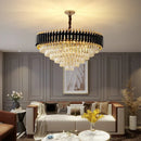 Axyaa Crystal Pendant Lights: Modern Black Chandelier for Home Decor
