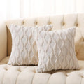 Axyaa Beige Throw Pillow Cover 45x45cm - Solid Decorative Cushion for Sofa and Bedroom