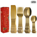 Axyaa 24-Piece Stainless Steel Tableware Set for Family Hotel Party Christmas Gift