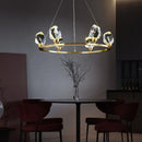 Axyaa Crystal Chandelier, Luxury Living Room Pendant Light, Bedroom Ceiling Lamp