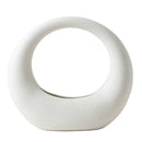 Axyaa Ceramic Moon Vase: Elegant Home Decor, Easy Flower Arrangement, Desktop Ornament