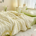 Axyaa Summer Seersucker Comforter Quilt - Cool & Refreshing Machine Washable Blanket