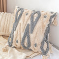 Axyaa Bohemian Tufted Embroidered Fringe Pillow Case for Light Luxury Living Room Sofa