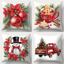 Axyaa Christmas Printed Pillow Cover Set for Festive Home Decor