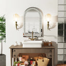 Axyaa Crystal Glass Silver Frame Wall Mirror 90x60cm