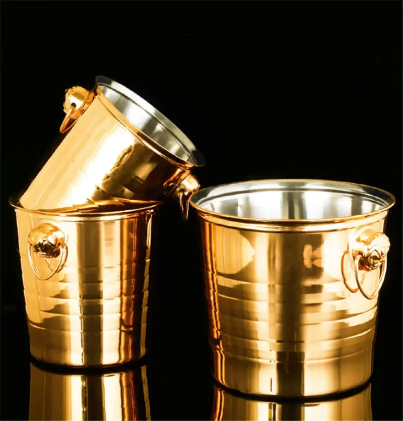 Axya Thick Tiger Head Stainless Steel Ice Bucket for Bar and KTV
