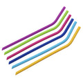 Axyaa Kids Silicone Straws - 6 Vibrant Reusable Straws for Water, Juice, Cocktails