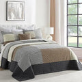King Size Cotton Patchwork Bedspread Set with Pillow Shams by Axyaa
