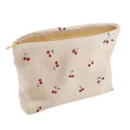 Cherry Printed Corduroy Makeup Bag Large Capacity for Axyaa Brand