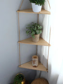 Axyaa Triangle Wooden Wall Shelf for Home Decor and Plant Display