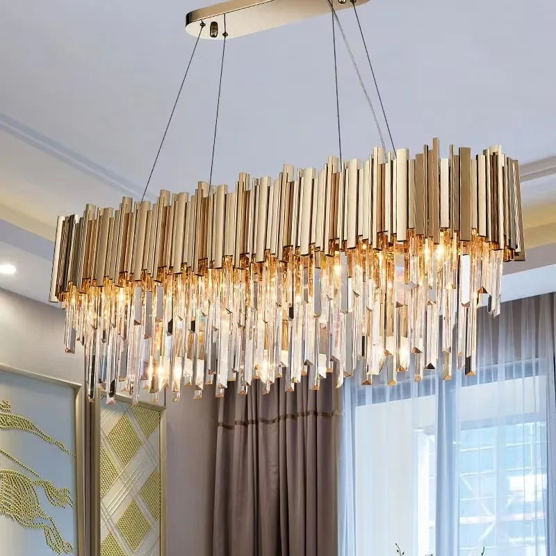 Luxury Crystal Chandeliers: Axyaa Golden Metal Nordic Pendant Lights